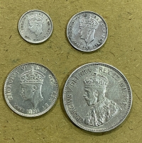 CYPRUS 4 Silver Coins in au/unc 1927-1940