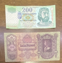 HUNGARY 200 Forint 2004 AU and 100  Pengo 1930 XF