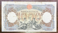 ITALY 1000 Lire 00 Λίρες 15/3/1943 -  22/5/1942 F/VF
