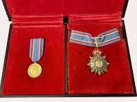 Medal of Valor and Honor of the Fire Department in a luxurious case