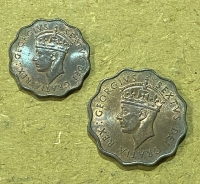 CYPRUS 1/2 and 1 Piastra 1949 UNC