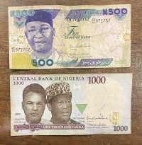NIGERIA 500 and 1000 Naira 2010-13 F