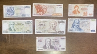ΣΕΤ Πλήρες (7 Τεμάχια) τα τελευταία Ελληνικά Χαρτονομίσματα Δραχμών σε  σχεδόν ακυκλοφόρητη κατάσταση (AU) 