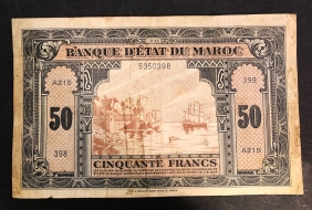 MOROCO 50 Franc 1943 F/VF
