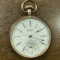 Επίχρυσο Ρολόι τσέπης Waltham AMERICAN με κέλυφος Dennisson 50 mm σε λειτουργία