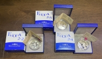 ΓΑΛΛΙΑ 3 Ασημένια αναμνηστικά νομίσματα ΕΥΡΩ Europa 2002,2003,2004 όλα με τα κουτιά και τα πιστοποιητικά τους