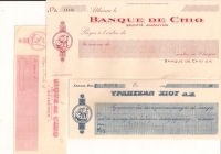 3 Cheque of Bank of Chios UNC