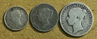 GR. BRITAIN 3 Silver Coins