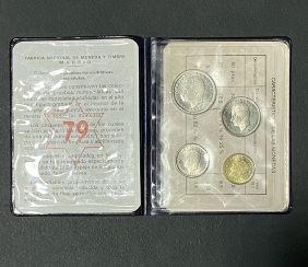 ΙΣΠΑΝΙΑ Σετ (4) νομίσματα 1975 UNC Στο φακελάκι της