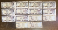 CYPRUS Collection of 14 Different Notes of 1 Pound XF to AU 