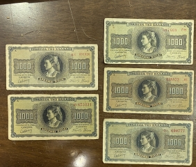 5 Χ 1.000 Drachmas 1942  VF