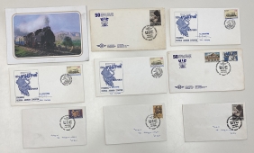 8 Covers with Commemoratives cancels trains