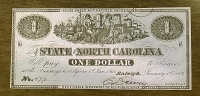 USA state north Carolina ONE DOLLAR 1866  UNC