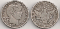 USA 1/2 Dollar 1908D VF