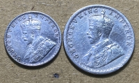 INDIA 1/4 and 1/2 Rupee 1936