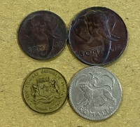 SOMALIA - 5,10 Centisimi , 1 Somalo 1950 and 10 Cents 1967 VF / XF