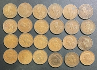 ΑΥΣΤΡΑΛΙΑ Συλλογή 24 Διαφορετικά κέρματα της μισής Πένας 1912-1951  VF/XF