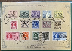 VATICAN first Series on FDC