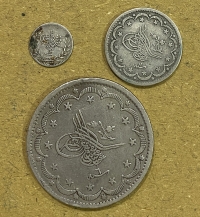 TURKEY 3 Silver Coins -1255 (1839) - 5 + 20 Kurush  and 20 Para 