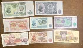 ΒΟΥΛΓΑΡΙΑ 8 Διαφορετικά χαρτονομίσματα UNC