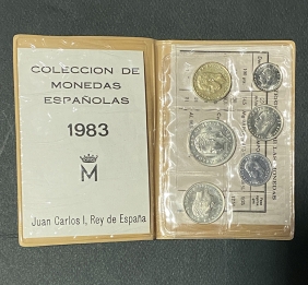 ΙΣΠΑΝΙΑ Σετ (6) νομίσματα 1983 UNC Στο φακελάκι της