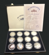 ΝΗΣΙΑ ΤΟΥ ΣΟΛΟΜΩΝΤΑ ΣΥΛΛΟΓΗ 14 Ασημένια Proof Νομίσματα 2003  των 25 Δολλαρίων Με Αεροπορικό Θέμα