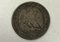 CHILE 20 Cent 1870 F+