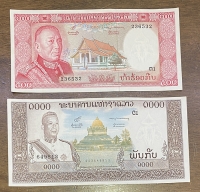 LAOS 500 And 1000 KIP 1947 and 1963 UNC