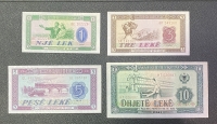 ALBANIA 1,3,5,10 Lek 1976 UNC