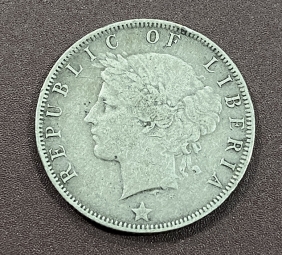 LIBERIA 25 Cents 1906 VF