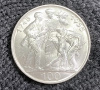 CZECHOSLOVAKIA 100 Korun 1955 BU