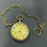 Επίχρυσο παλιό ρολόι τσέπης 50 mm ελβετική κατασκευή σε λειτιυργία