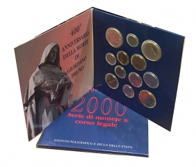  ΙΤΑΛΙΑ Επίσημο σετ 2000 με τα 2 ασημένια BU