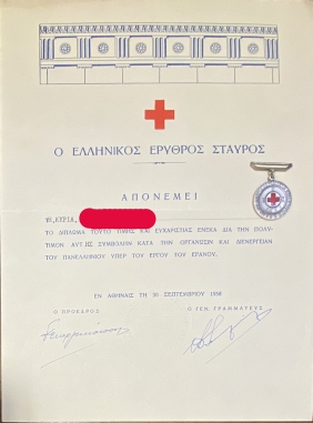 Diploma and Medal Red Cross