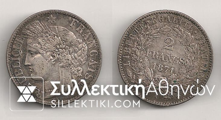 FRANCE 2 Fr. 1871 a XF/AU