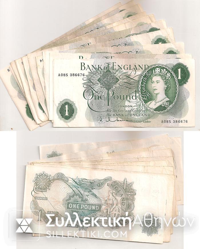 GR. BRITAIN 10x1 Pound 1960-1966 AXF-AU