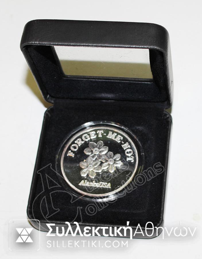 ALASKA Silver commemorative medal 1 Ounce Proof