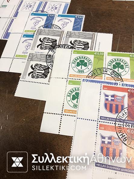 5 Set Τετράδες σε Ευρώ Αναμνησική Σφραγίδα Ταχυδρομείου