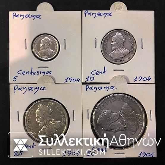 PANAMA set (4) of 1904