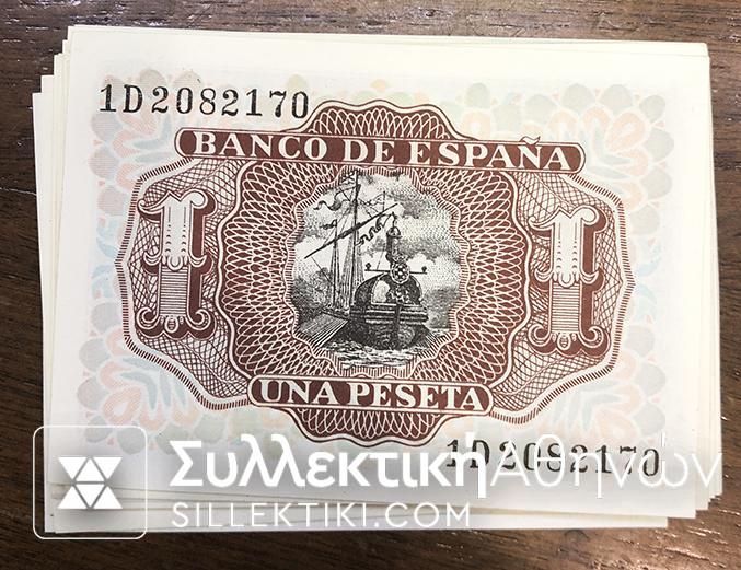 ΙΣΠΑΝΙΑ 1 Πεσέτα 1953 UNC