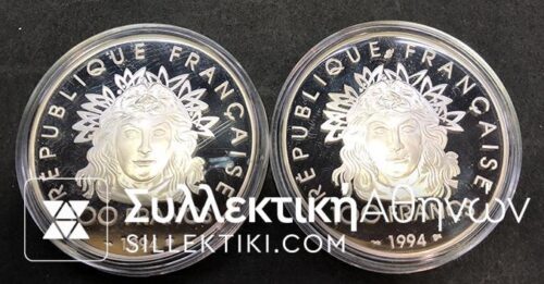 FRANCE 2 X 100 Franc 1994 Proof