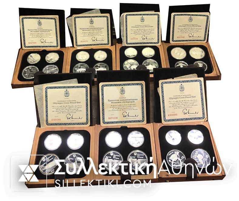 CANADA Complete Proof set Olympic coins (7 Wood Box)