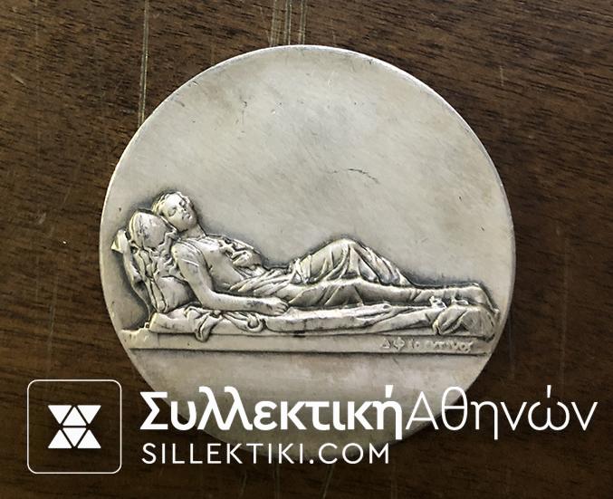 Ασημένιο μετάλλιο " ΧΑΛΕΠΑΣ¨ με την περίφημη "κοιμωμένη του Χαλεπά"