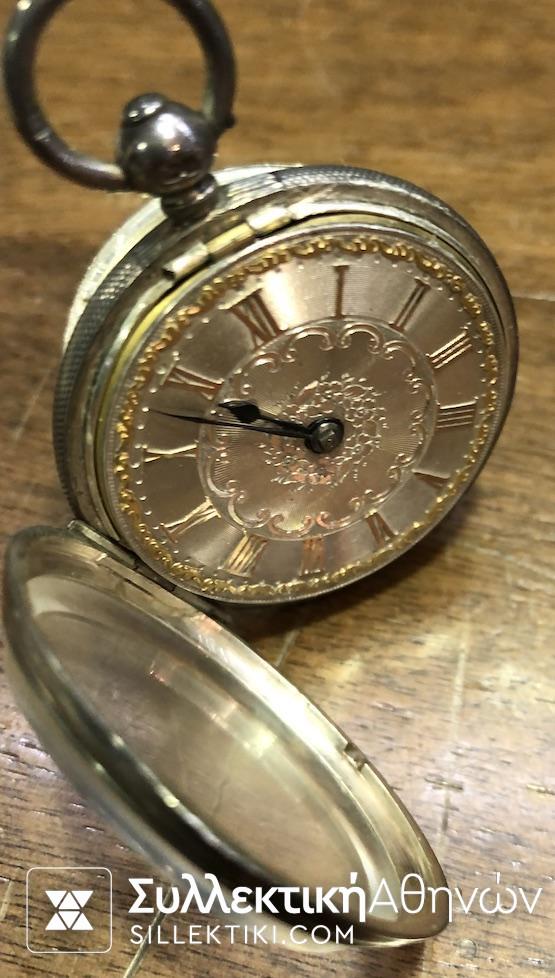 Ασημένιο Ρολόι τσέπης με κλειδί