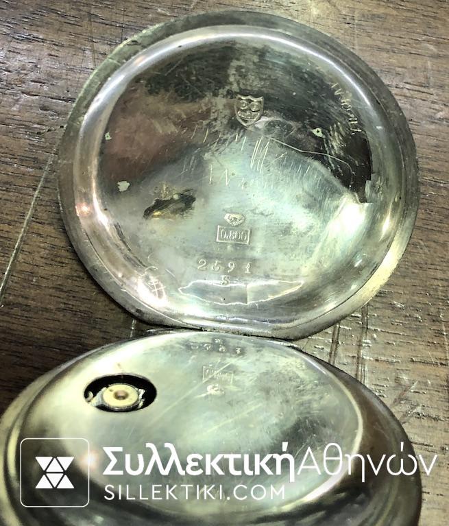 Ασημένιο ρολόι τσέπης HENRI BLANC GENEVE σε λειτουργία Rare