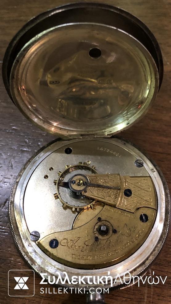 Ασημένιο Ρολόι Τσέπης Waltham με κλειδί