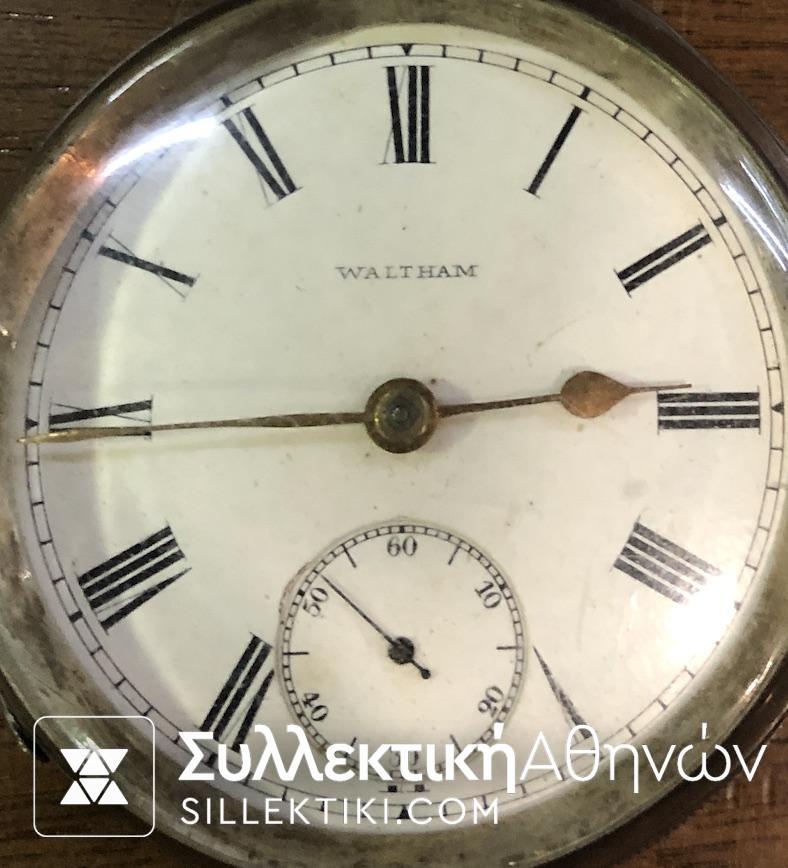 Ασημένιο Ρολόι Τσέπης Waltham με κλειδί