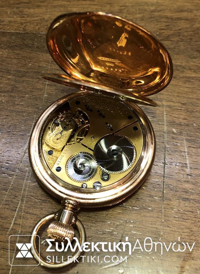 Ολόχρυσο Ρολόι τσέπης Waltham