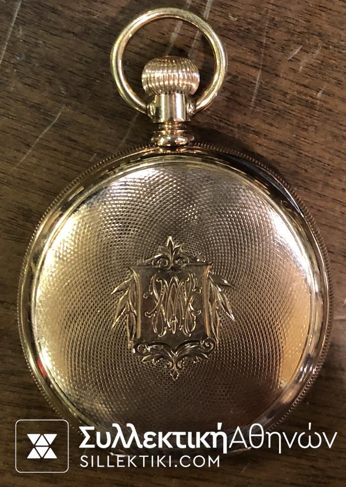 Ολόχρυσο Ρολόι τσέπης Waltham