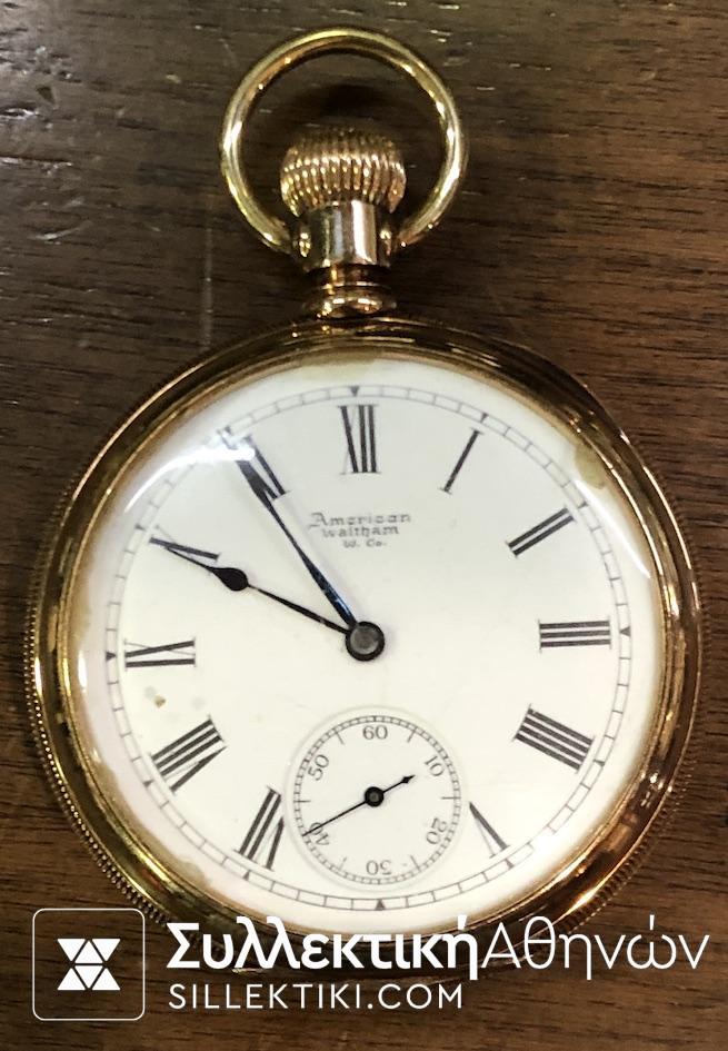 Pocket Watch Waltham Gold 14 k